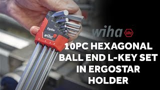 10pc Hexagonal Ball end Metric L-key Set in ErgoStar Holder - Wiha
