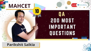 MAHCET 2021 | 200 Most Important Concepts | Quants | Parikshit Saikia | Unacademy CATalyst