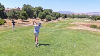 SJSU TE Grant Norberg's 1st hole tee shot at Ruby Hill at Ruby Hill