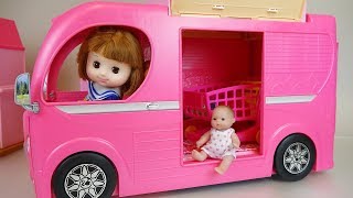 Baby doll bus car toys baby Doli camping play