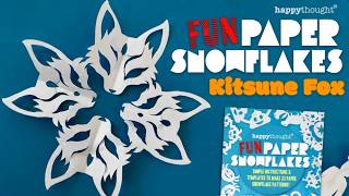 How to make a Kitsune Fox Paper Snowflakes🦊❄️ DIY Easy Kirigami Tutorial for Kids 🦊(Craft Template) Guide