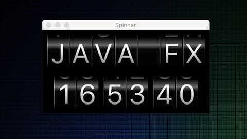 JavaFX Odometer and Spinner