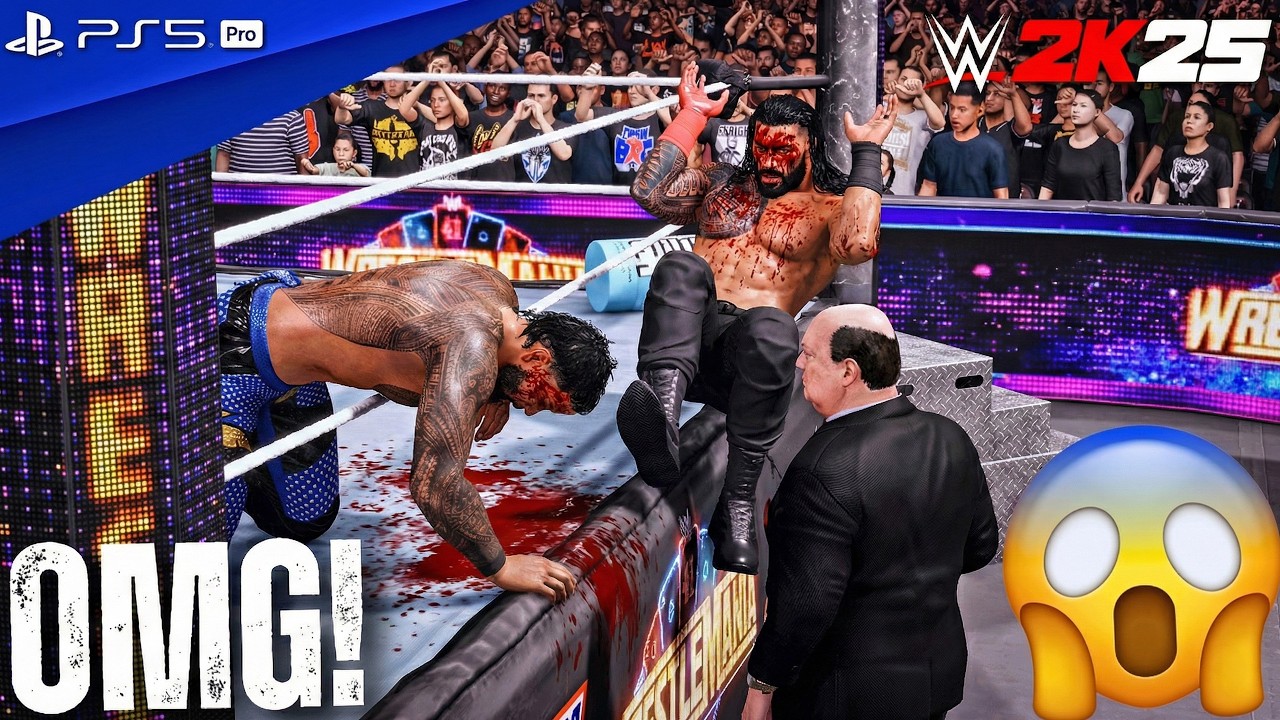 WWE 2K25 - Jey Uso vs. Roman Reigns (c) - Tribal Combat at WrestleMania 41 | PS5 Pro [4K60]