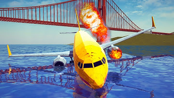 Realistic Fictional Airplane Crashes and Survivable Midair Collisions - Besiege