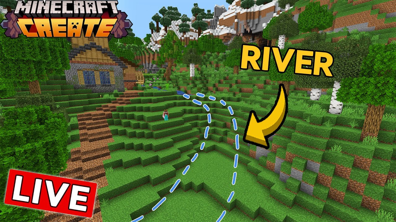 Building a New RIVER in Hardcore Minecraft Create Mod - YouTube