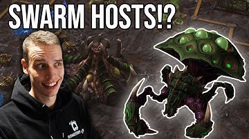 Protoss player tries 2 base swarm host!