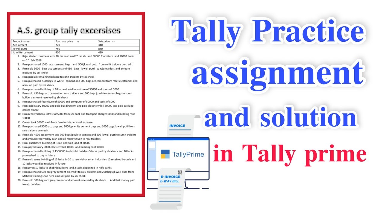 tally practical assignment questions