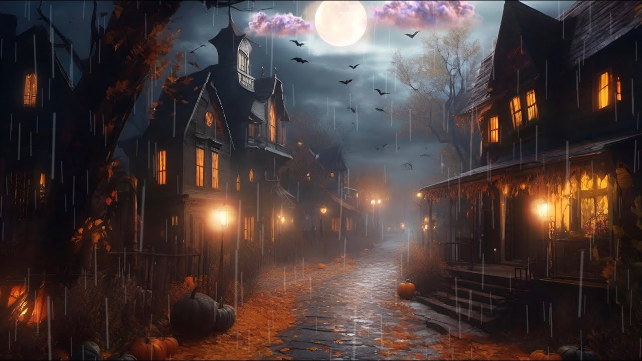 A Rainy Night In Salem : An Hour Of Eerie Music And Rainy Ambience 🧙‍♀️ ...