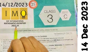 Class 3 IMO 2023-24 Set C | SOF math Olympiad class 3 question paper with answers | SOF IMO Grade 3