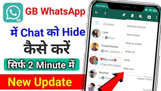 gb whatsapp new update hide chat | how to hide messages in gb whatsapp #whatsapptrick screenshot 4