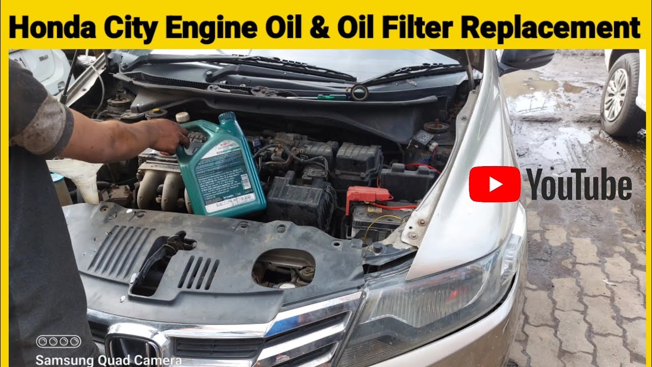 Honda City iVTEC 2010 Engine Oil & Oil Filter Replacement YouTube