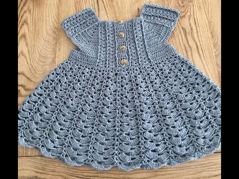 VESTIDO TEJIDO A CROCHET PARA BEBÉ -PASO A PASO - TEJE - 0 A 3 MESES - YouTube