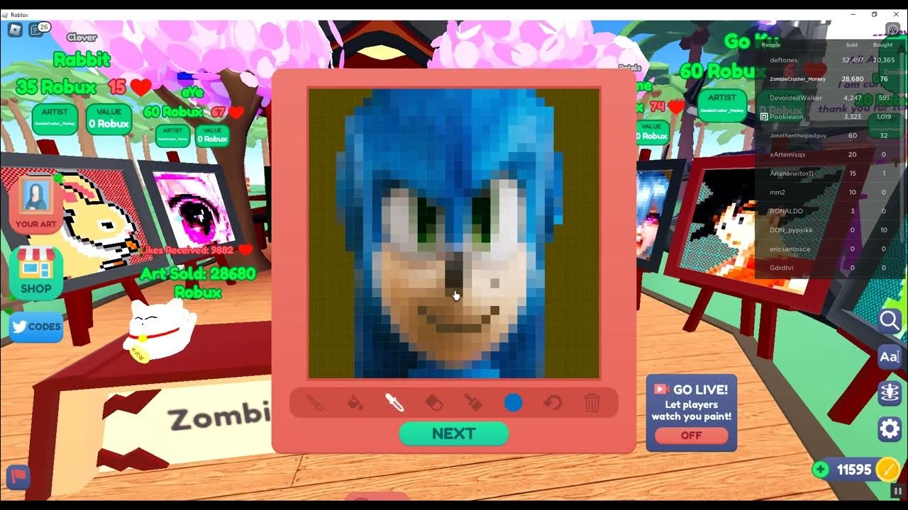 How To Draw Sonic in ROBLOX STARVING ARTISTS - YouTube