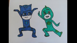 Pijamaskeliler Çizimi Ve Boyama-Pj Masks Drawing And Coloring