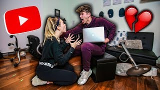 I DELETED OUR YOUTUBE CHANNEL! MY GIRLFRIEND CRIED!! *PRANK*