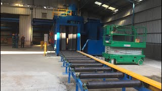 Máy Phun Bi Làm Sạch Dầm H Tại Amecc Hải Phòng H Beam Steel Roller Conveyor Shot Blasting Machine