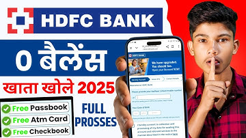 HDFC Bank Account Opening Online | HDFC Zero Balance Account Opening Online | HDFC Bank Account Open