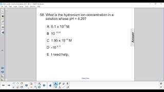 Chem Acids & Bases pH Part 1 Q58