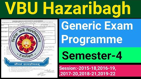 #Generic_Exam_programme VBU Hazaribagh#Sem 4 generic exam routine 2023.