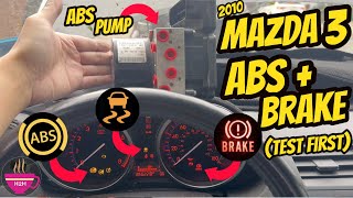 Mazda 3 ABS Brake Motor Preview (Test Stage before replacing) ABS Anti-Skid Traction Brake Light On