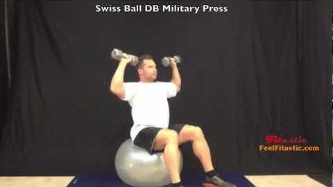 Swiss Ball DB Military Press