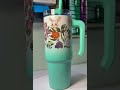 30oz Holographic Ombre Mint Grippy Tumbler with Flower Garden Design