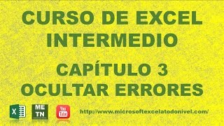 Intermediate Excel Course Chapter 3 | Hiding Errors
