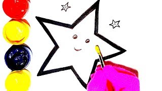 Glitter Star Coloring And Drawing For Kids, Toddlers Childrens Art