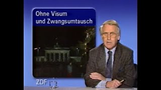 ZDF 23.12.1989 - heute Nachrichten (u.a. ohne Visum in die DDR) Weihnachten nach dem Mauerfall