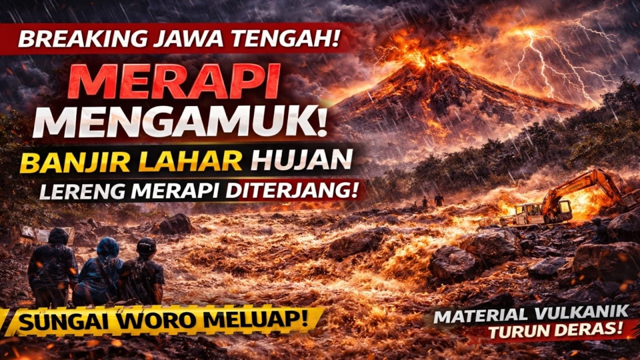 BREAKING NEWS! Banjir Lahar Hujan Melanda Lereng Gunung Merapi — Warga Diimbau Waspada!