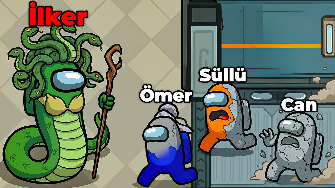 HERKES TAŞA DÖNÜŞTÜ! AMONG US MEDUSA MODU OYNANIŞ | Eksto İlker