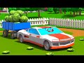 Tracteur VS Voiture de course dans Cars Town - Dessins animés pour les enfants