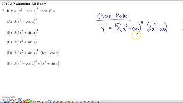 2012 AP Calculus AB Multiple Choice #7 - Chain Rule