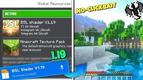 HOW TO DOWNLOAD BSL SHADERS IN MINECRAFT PE 1.19 // MCPE  NO CLICKBAIT BSL SHADERS