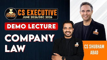 COMPANY LAW | DEMO LECTURE 1 | JUNE 2026 & DEC 2026 | CS SHUBHAM ABAD