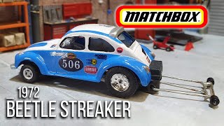 マッチボックスBEETLE STREAKER Vintage Matchbox 1972 Beetle Streaker Big Blue Funny Car