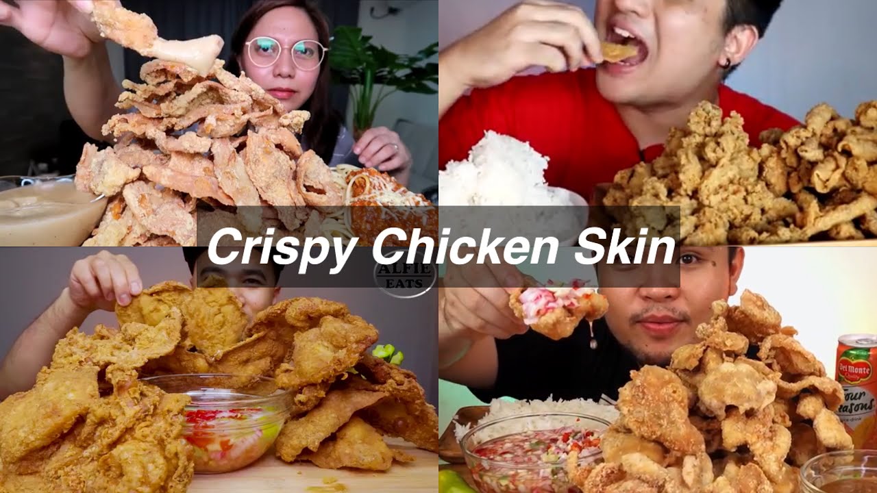 CRISPY CHICKEN SKIN MUKBANG