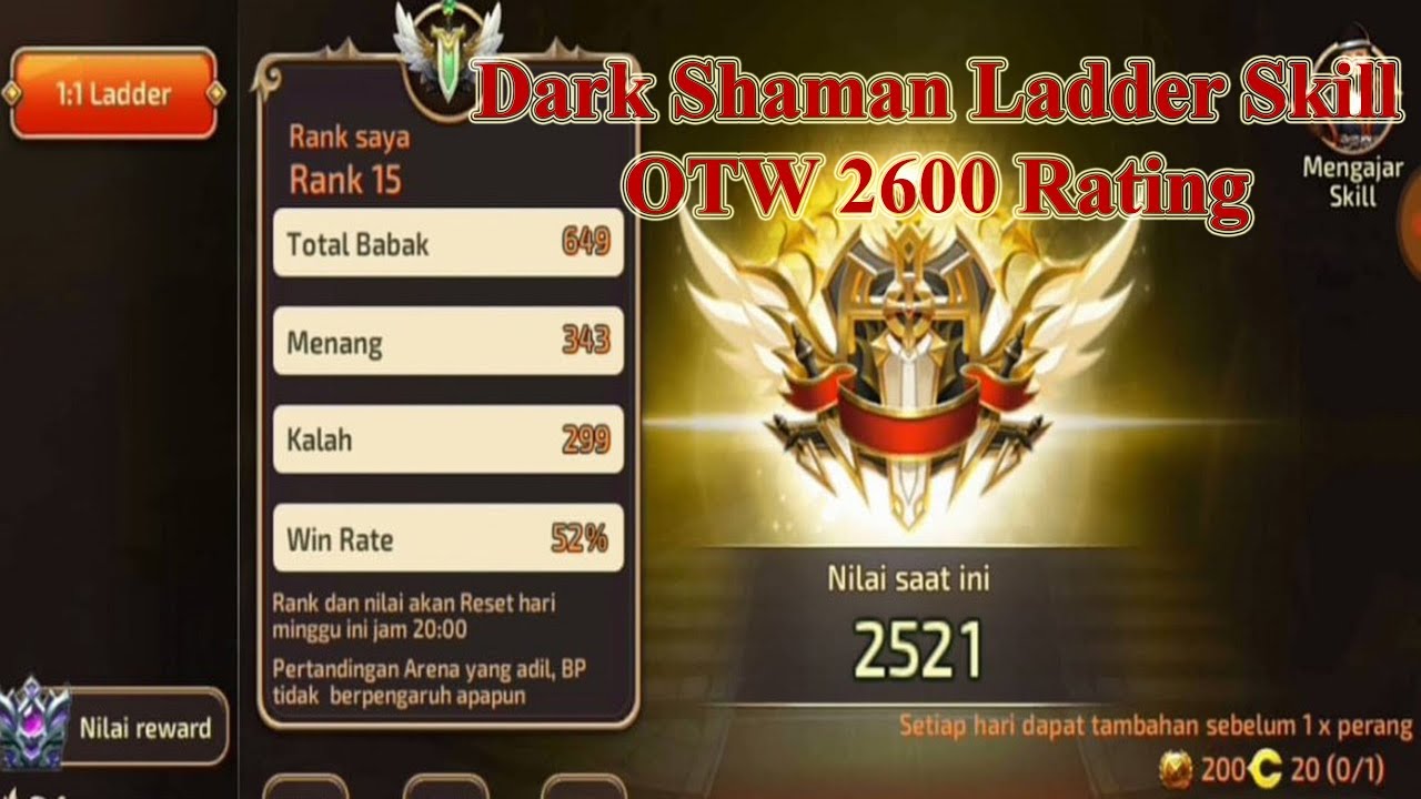 Dark Shaman Rating Poin 2500 Ladder Skill and Combo ~ Dragon Nest M