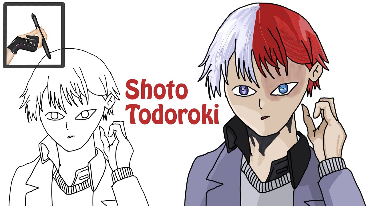 How to Draw Shoto Todoroki- Anime- step by step- Jak narysować Shoto ...