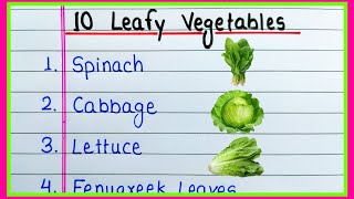 10 Leafy Vegetables Name in English | Names of Leafy Vegetables | Green Vegetables Name