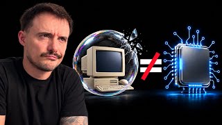 YouTube thumbnail: comparar bolha da Web com AI é ERRADO