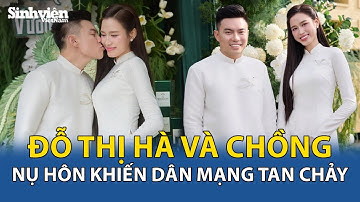 Khoảnh khắc Hoa hậu Đỗ Thị Hà được chồng doanh nhân hôn trộm trong lễ ăn hỏi khiến dân mạng tan chảy