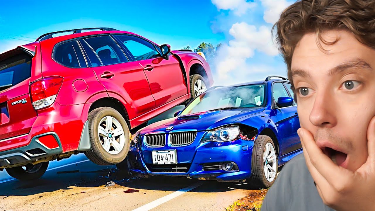 Reacting to more EPIC Car Crashes in beamNG