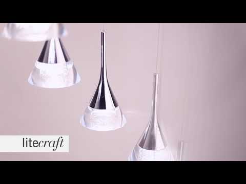 Jewel 7 Light LED Ceiling Pendant - Chrome | Litecraft - Lighting Your Home