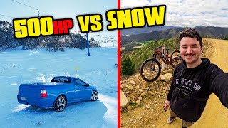 Driving a 500HP Falcon Ute through SNOW to Ride Vic's Best MTB Trails!
