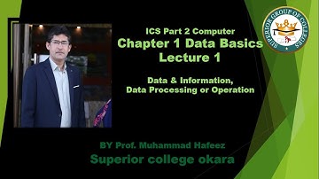 ICS Computer Part 2 Lecture 1 | Ch#1 Data Basics | Data & Information Data | Processing or Operation