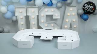 4FT Marquee letter light installation/Tutorial (Number 3) #marqueeletters #partydecorations