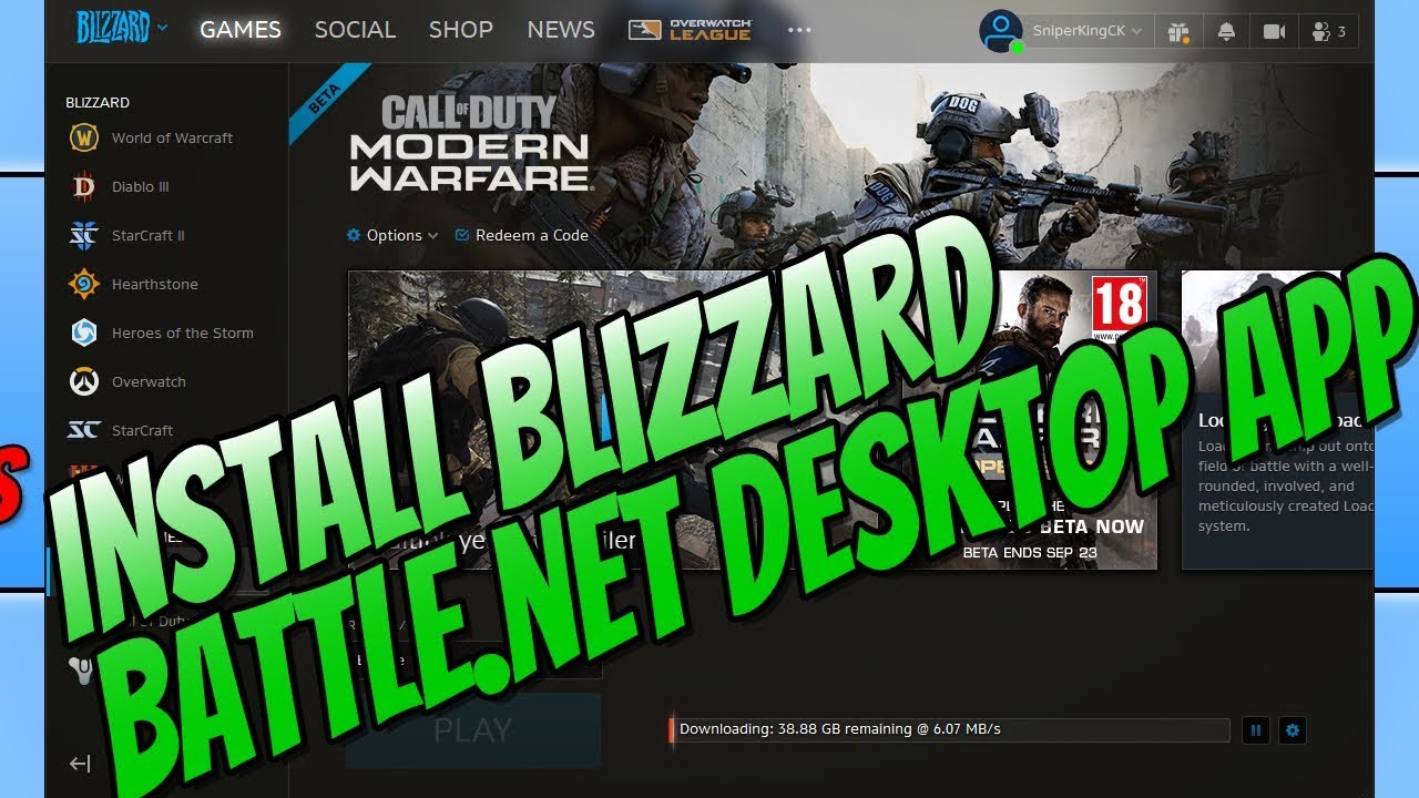 battle.net โหลด  New  How To Install Blizzard Battle.net Desktop App | Download Call Of Duty Modern Warfare Open Beta