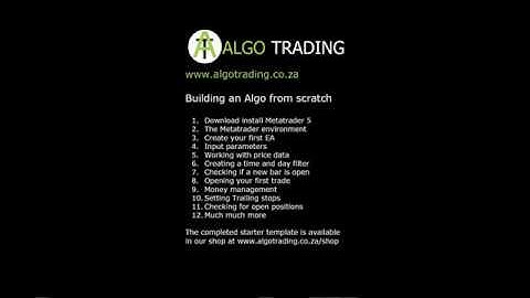 MQL5 Expert Advisor from scratch - Starter Template Code download
