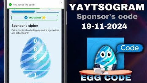 Yaytsogram - Egg Cipher Code 19/11/2024 | Break the egg to win $TONs